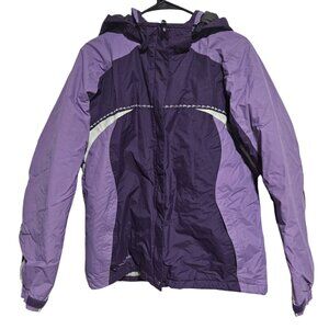 Columbia Purple Hooded Winter Jacket Womens Size Large Waterproof Breathable